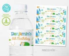 Editable Science Birthday Party Water Bottle Label (Digital Download)