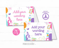 Editable Science Birthday Party Food Tents (Digital Download)
