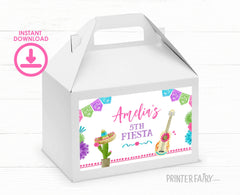 Fiesta Cinco de Mayo Party Favor Box Label, Instant Download
