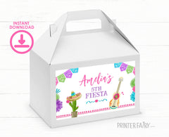 Fiesta Cinco de Mayo Party Favor Box Label, Instant Download