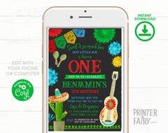 Cinco de Mayo Fiesta 1st Birthday Party Invitation EDITABLE Template, INSTANT DOWNLOAD