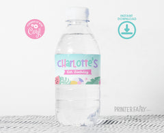 Pool Birthday Water Bottle Label, Editable Splish Splash Party Decor (Digital Download)