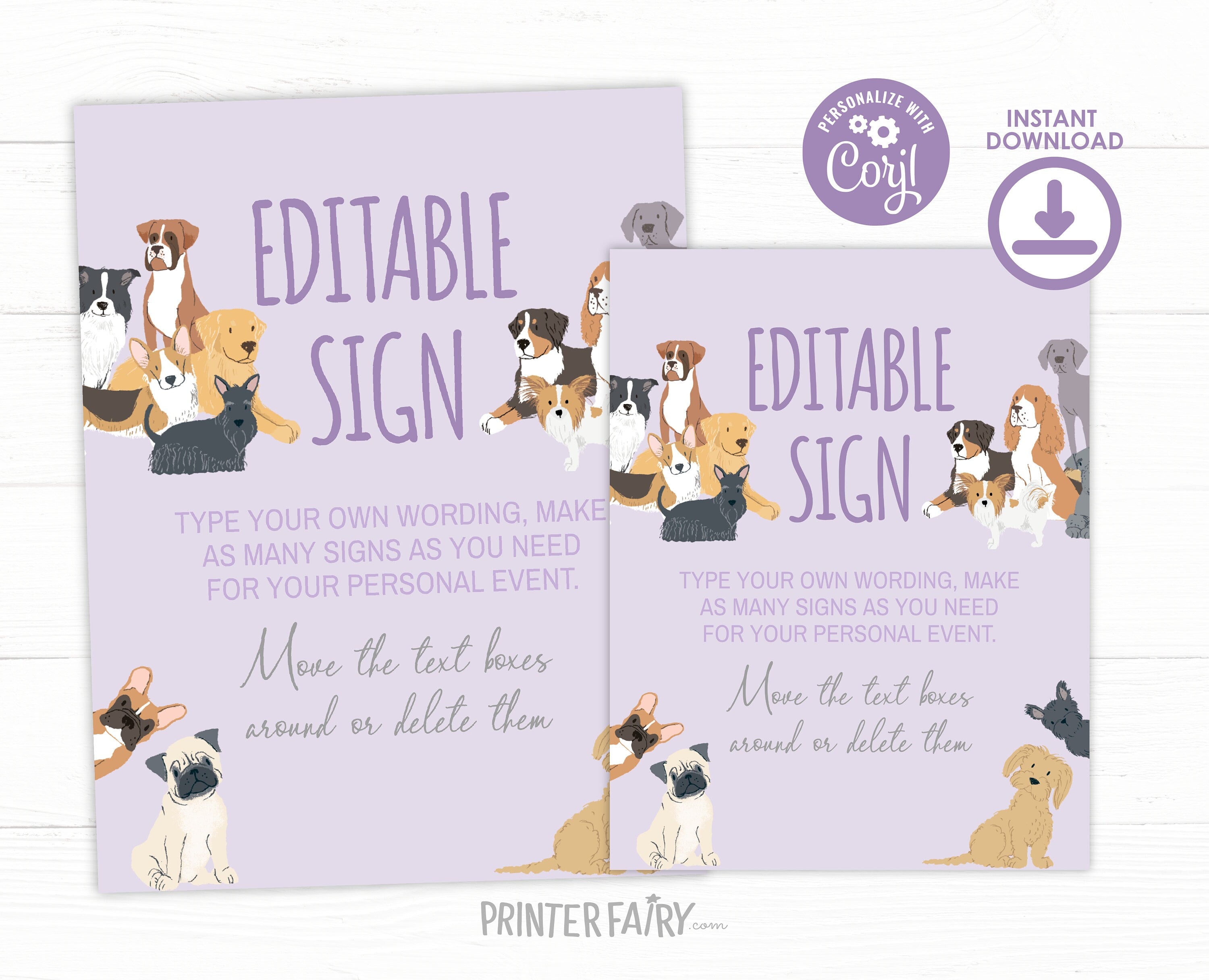 Puppy Adoption Birthday Sign, Editable Paw-ty Decor (Digital Download)