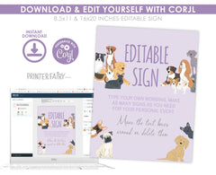 Puppy Adoption Birthday Sign, Editable Paw-ty Decor (Digital Download)