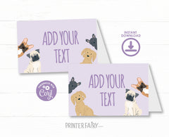 Puppy Pawty Food Tents, Editable Dog Birthday Labels (Digital Download)