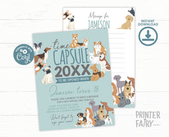 Puppy Adoption Birthday Time Capsule Sign, Pawty Cards (Digital Download)