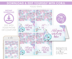 Under The Sea Party Food Tents, Sea Animals, Editable Labels (Instant Download Printable