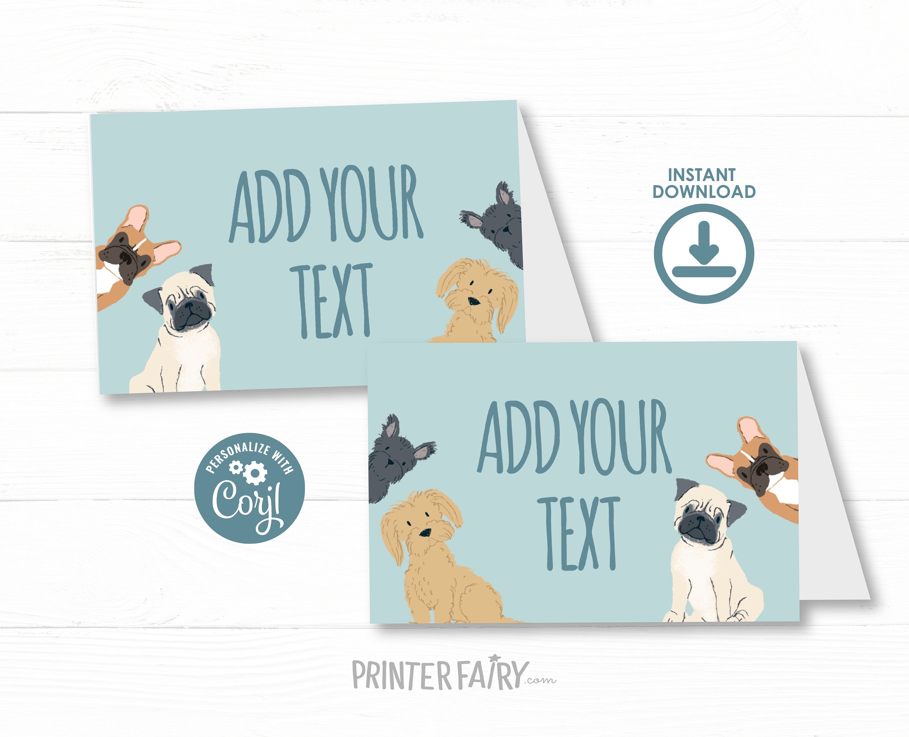 Editable Puppy Adoption Food Tents, Pet Pawty Decor (Digital Item)