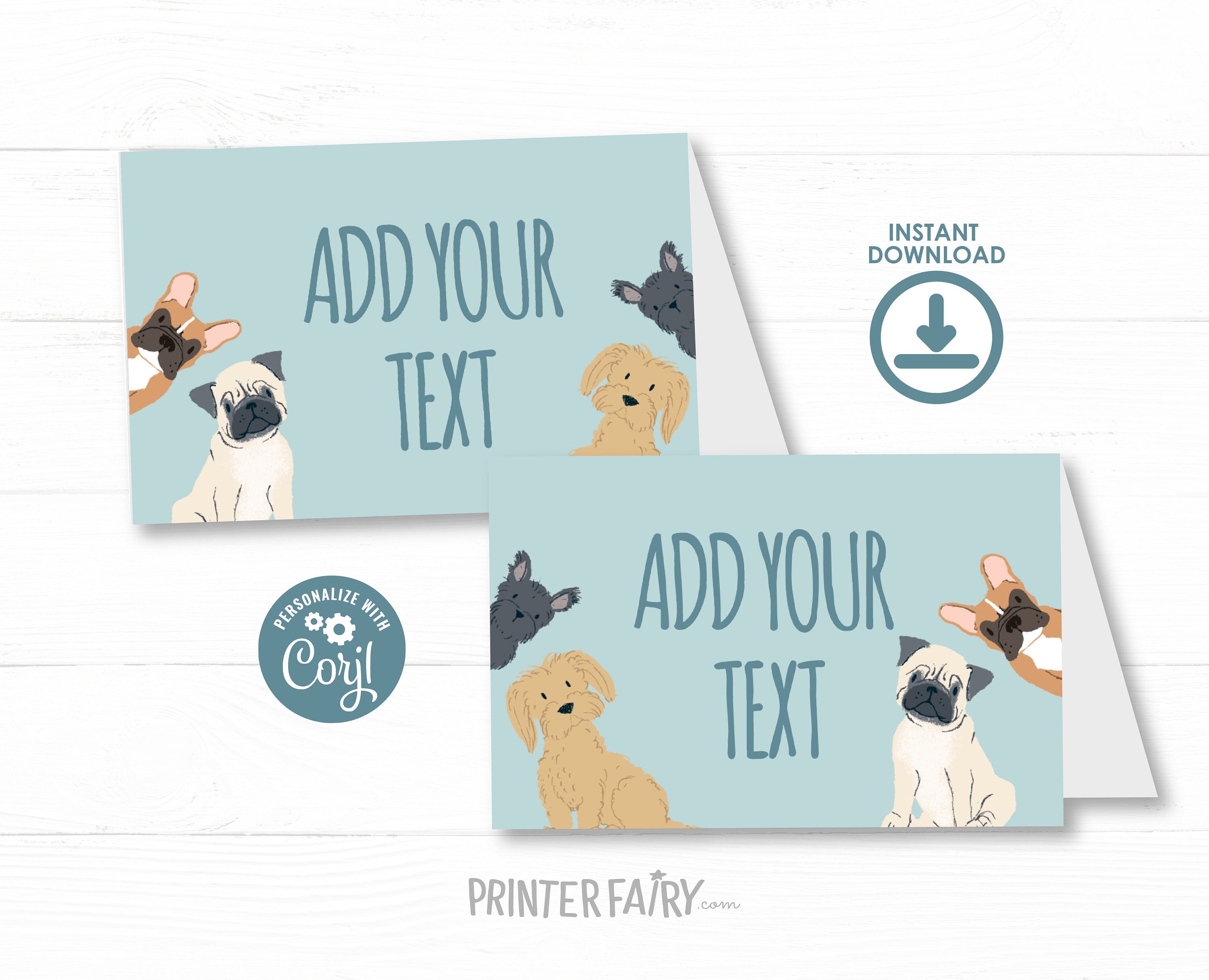 Editable Puppy Adoption Food Tents, Pet Pawty Decor (Digital Item)