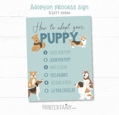 Puppy Adoption Birthday Party Games, 7 Files (Instant Download)