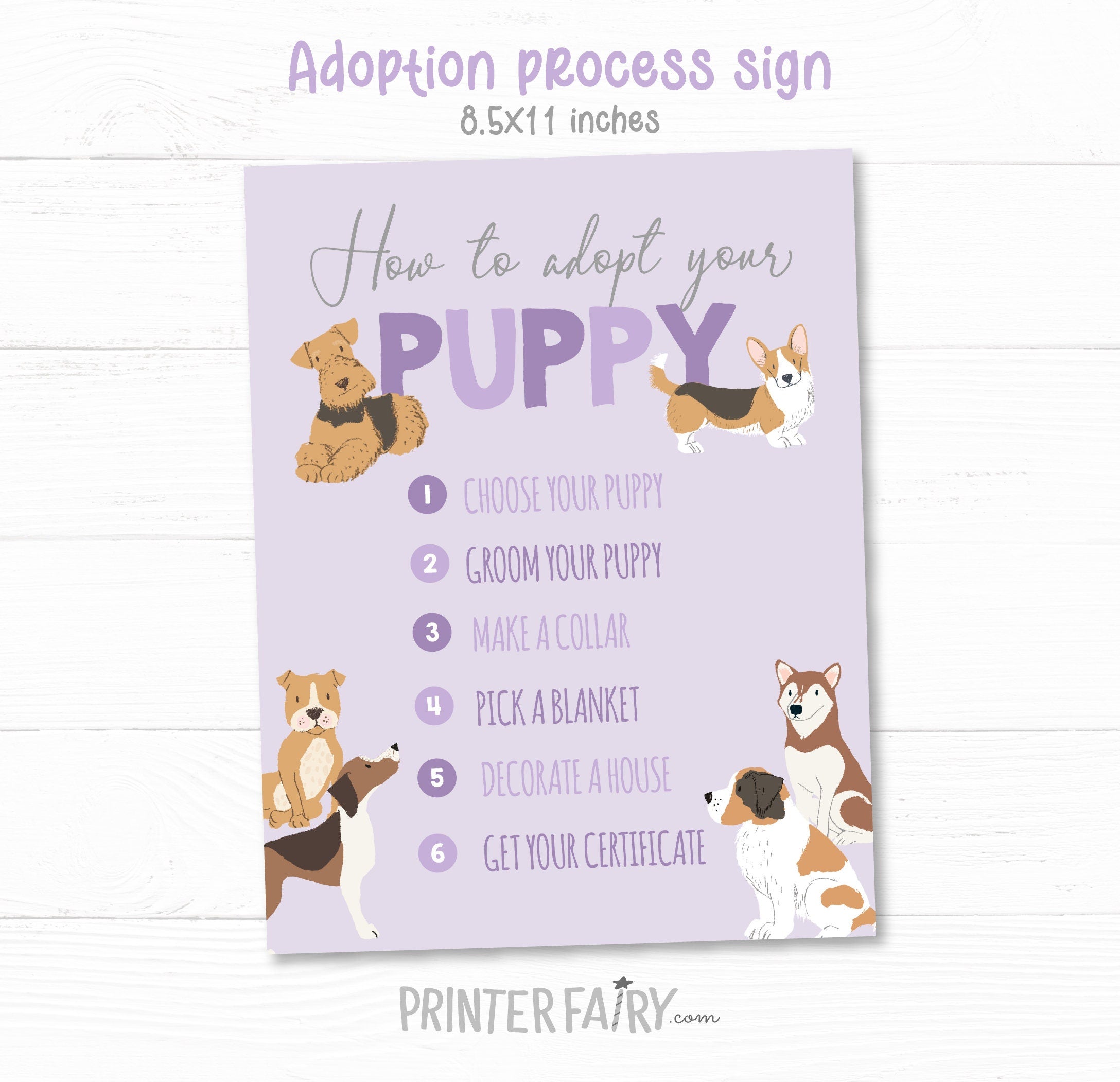Puppy Adoption Party Games, Signs, Decor (Instant Download)