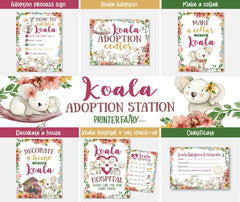 Koala Adoption Party Games, Printable Adoption Center Signs (Instant Download)