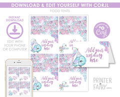 Under The Sea Birthday Party Food Tents, Editable Labels (Digital Download)