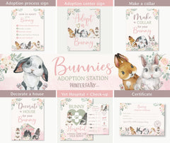 Bunny Adoption Party Kit, Pet Adoption Station (Instant Download)