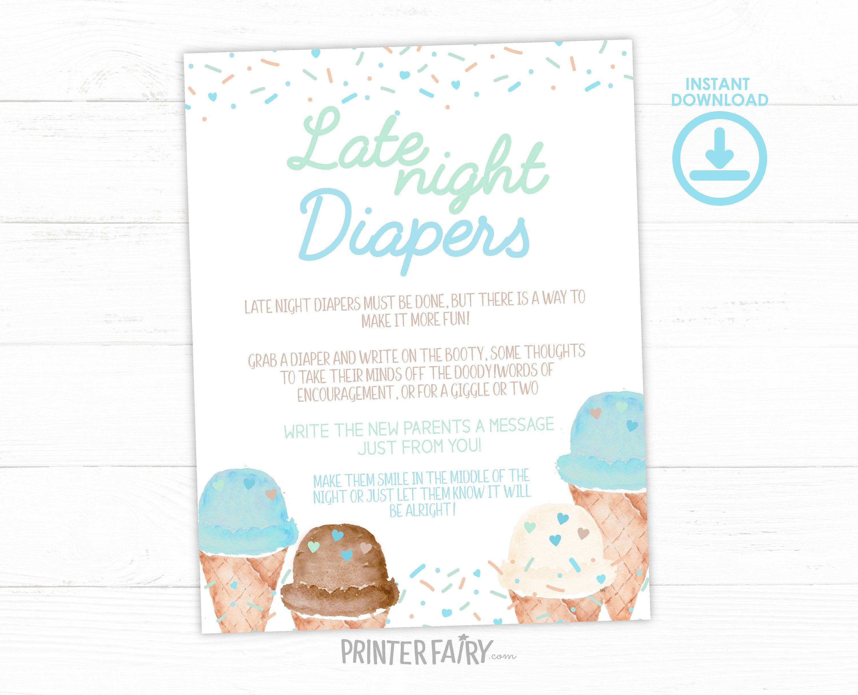 Ice Cream Baby Shower Games Bundle Editable Templates (Digital INSTANT Download)