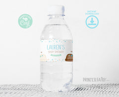 Ice Cream Baby Shower Water Bottle Label Editable Template (Digital Instant Download)