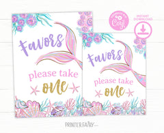 Mermaid Baby Shower Games Sign, Editable Mermosa Bar, Books & Gifts (Digital Download)