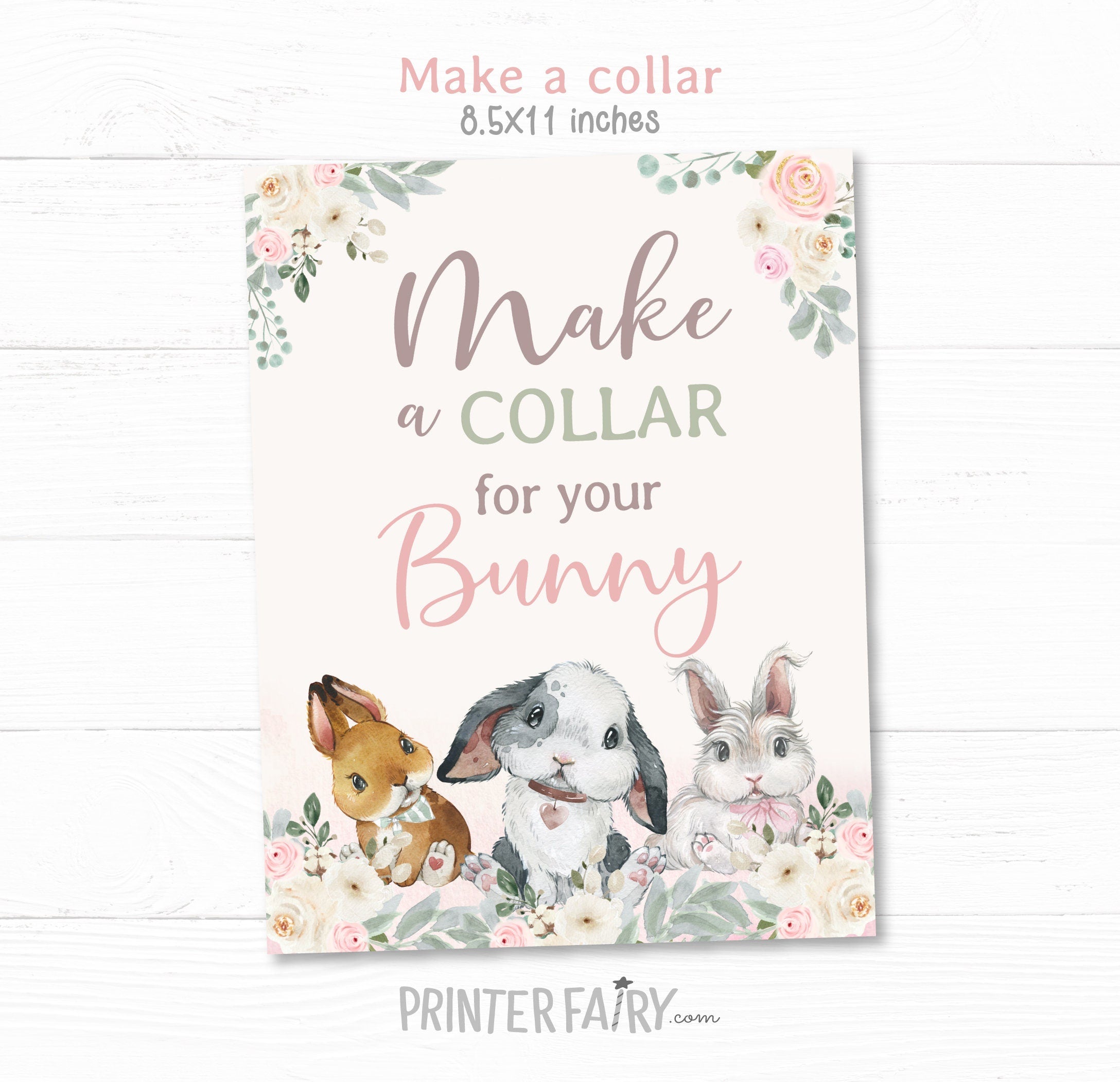 Bunny Adoption Party Kit, Pet Adoption Station (Instant Download)