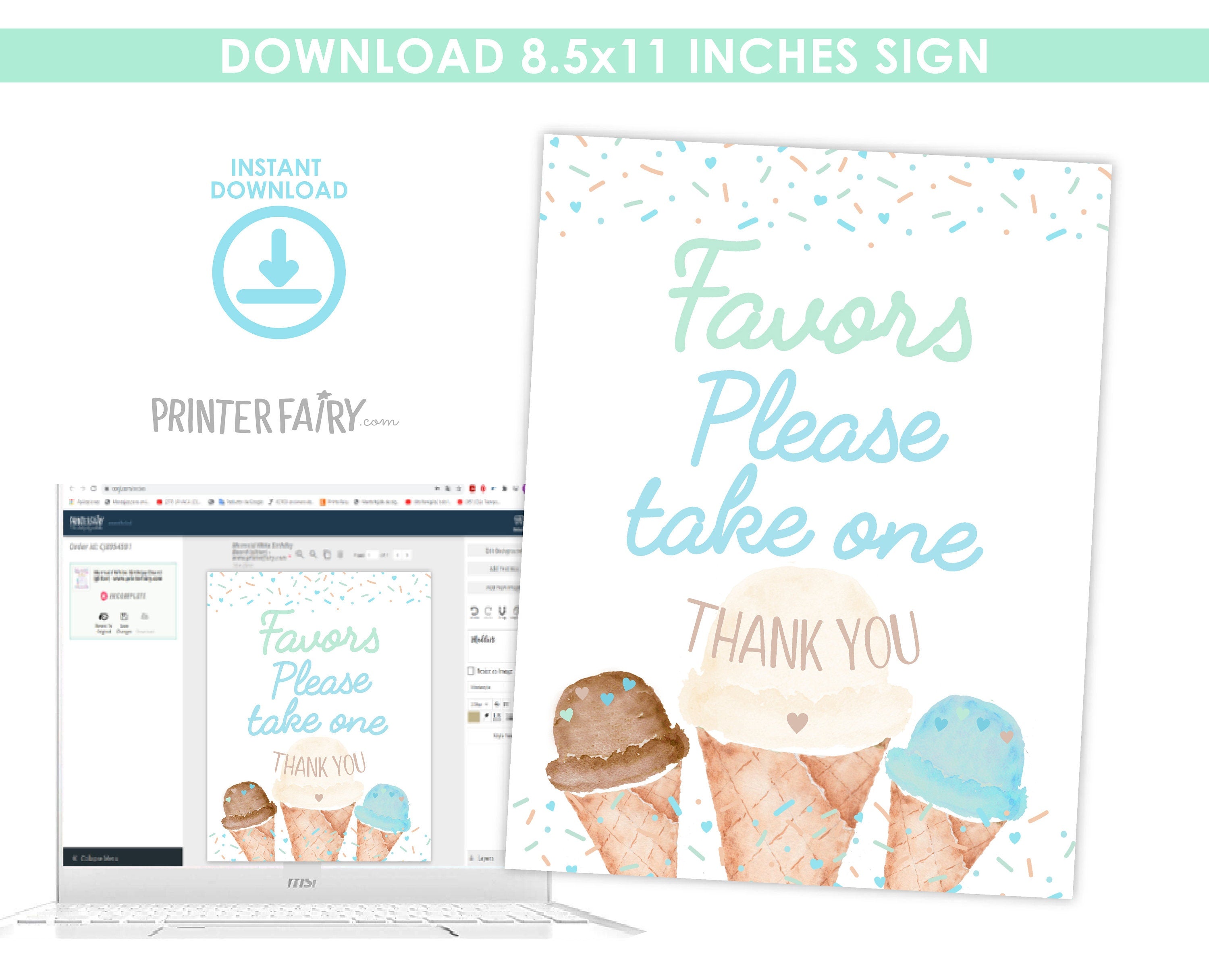 Ice Cream Baby Shower Games Bundle Editable Templates (Digital INSTANT Download)