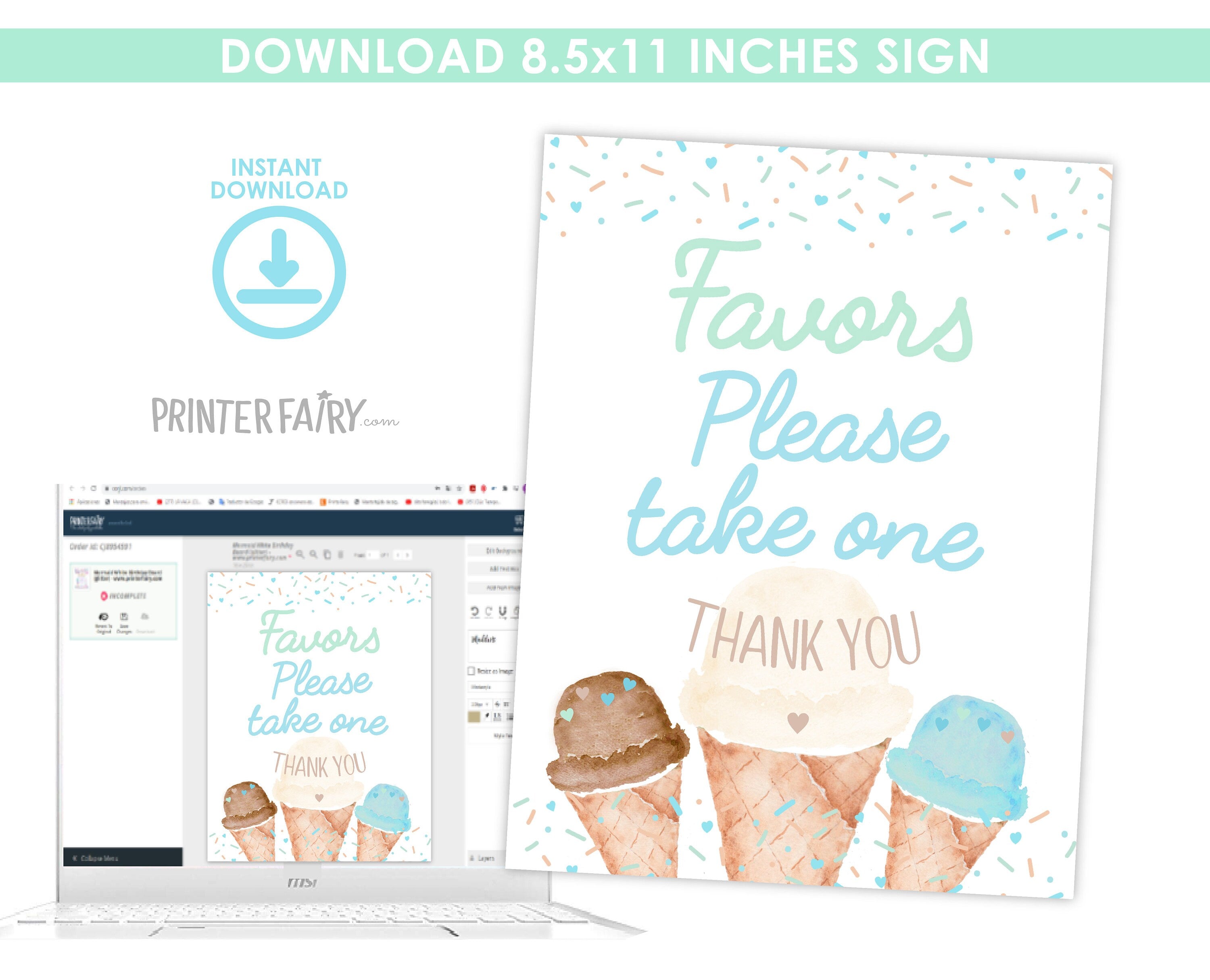 Ice Cream Baby Shower Games Bundle Editable Templates (Digital INSTANT Download)