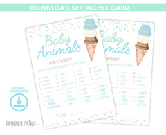 Ice Cream Baby Shower Games Bundle Editable Templates (Digital INSTANT Download)