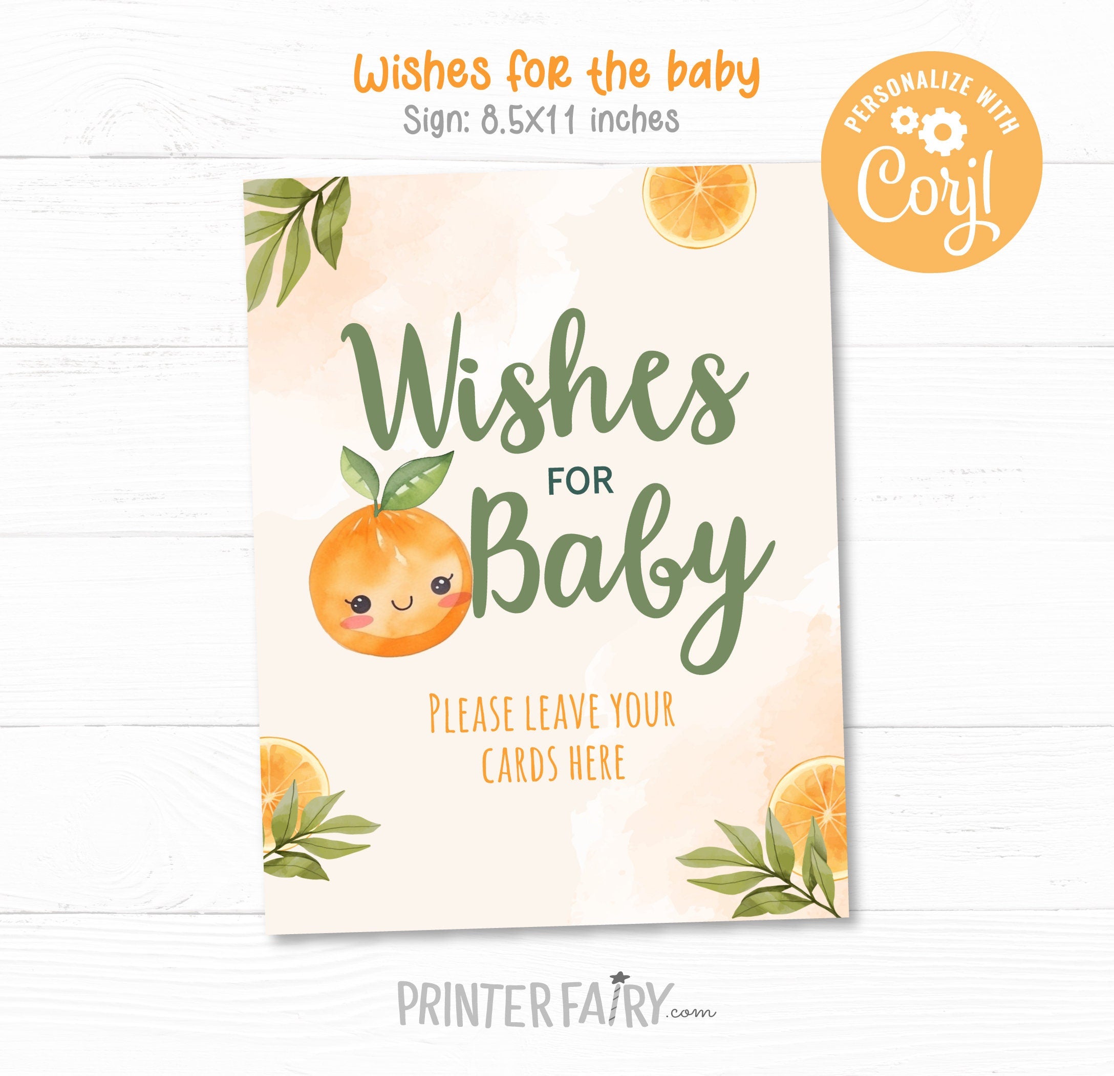 Orange Little Cutie Baby Shower Games, Editable (Digital Download)