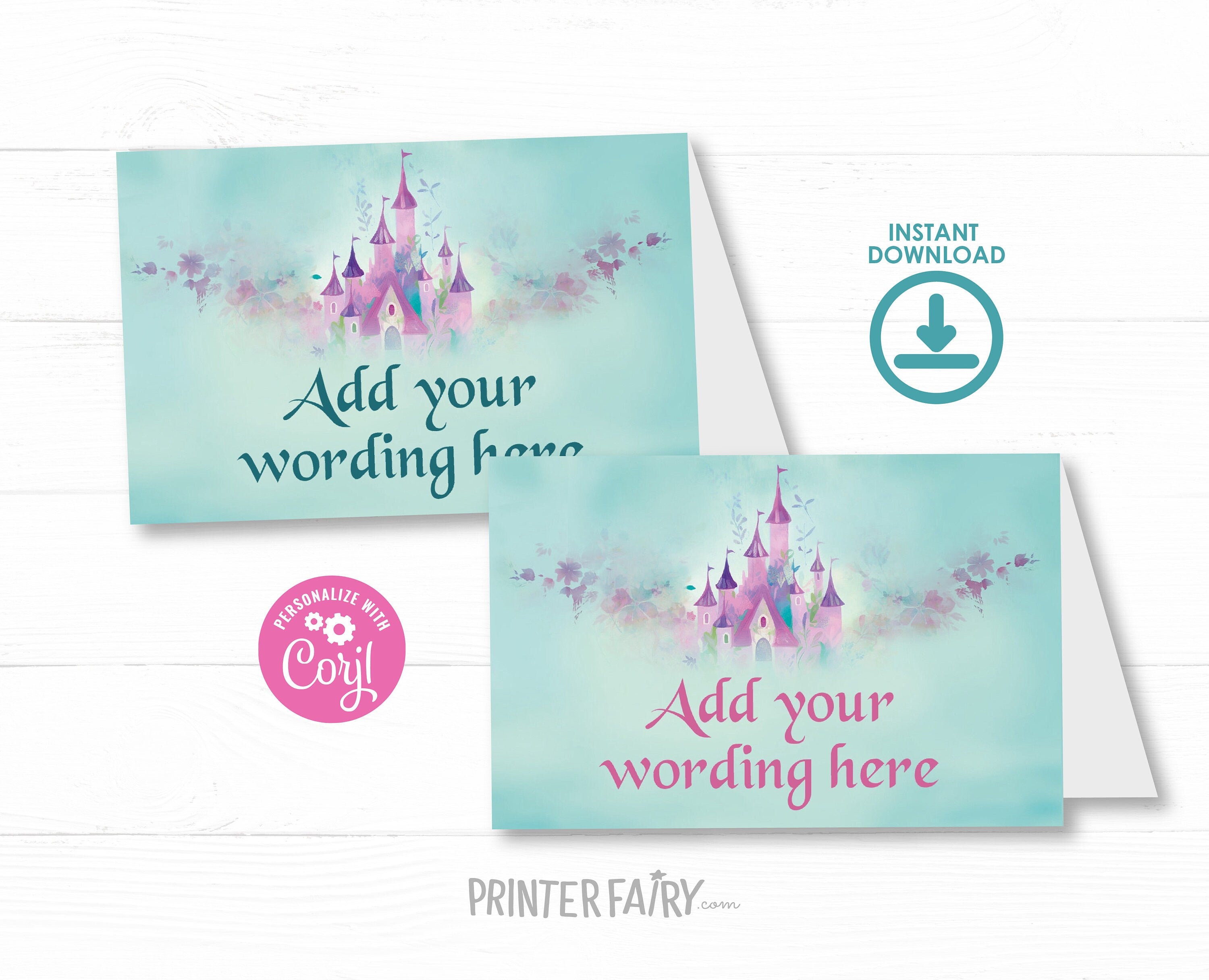 Princess Castle Party Food Tents, Editable Food Labels (Digital Download)