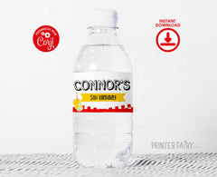 BBQ Party Water Bottle Label Editable Template, Party Decorations, Instant Download