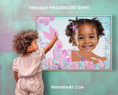 Personalized Mermaid Pin the Tail Game, Under the Sea Birthday Party (Digital)