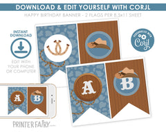 Cowboy Baby Shower Banner, Editable Wild West Decor (Digital Download)