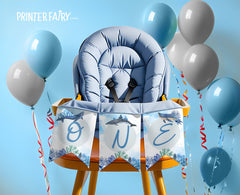 Whales First Birthday Banner, Under The Sea Party, Editable Printable