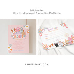 Groovy Puppy Adoption Party Station Kit,  Pawty Games Decor (Digital Download)