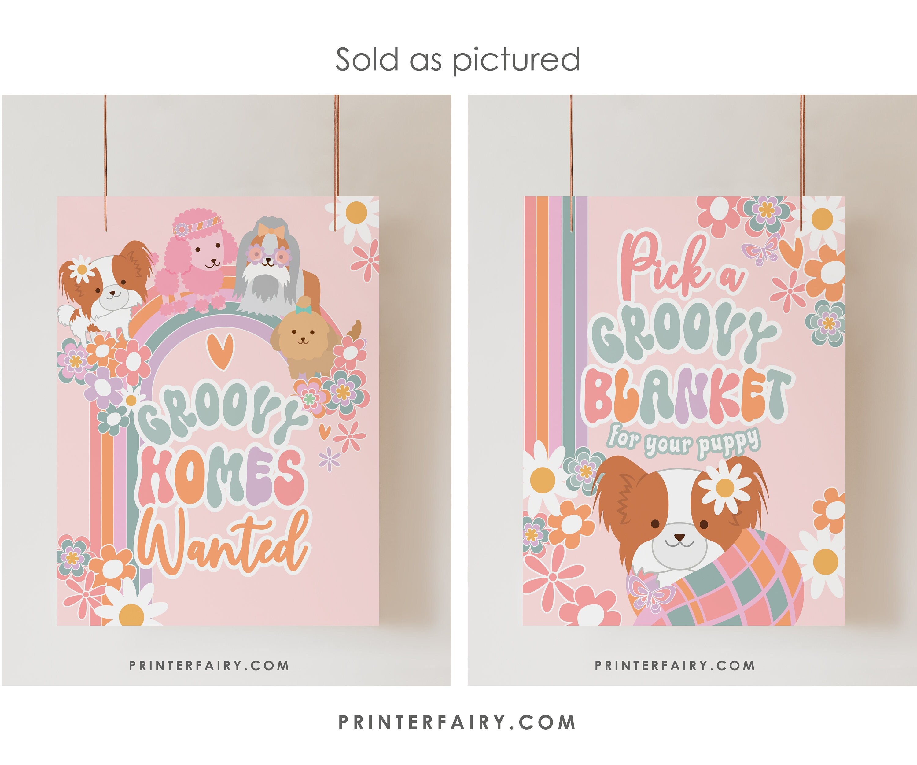Groovy Puppy Adoption Station Kit, Puppy Pawty Decor (Digital Download)