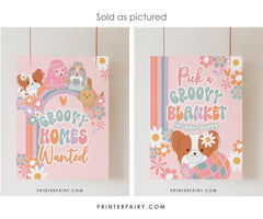 Groovy Puppy Adoption Station Kit, Puppy Pawty Decor (Digital Download)