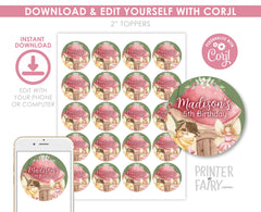 Editable Fairy Birthday Muffin Toppers, Favor Bag Labels (Instant Download)