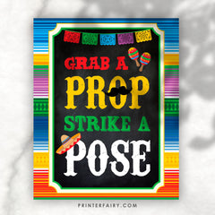Fiesta Photo Booth Sign, Mexican Party Decorations (Instant Download)