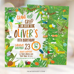 Bugs Birthday Invitation, Creepy Crawly Party, Editable Digital Invite (INSTANT DOWNLOAD)