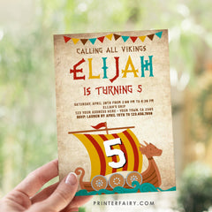 Viking Birthday Invitation, Editable Dragon Party Invite (Digital)