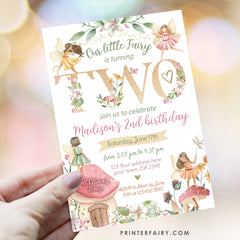 Editable Fairytale 2nd Birthday Invitation, Floral Garden Party (Digital Item)