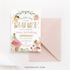 Editable Fairytale Birthday Invitation, Autumn Floral Party (Digital Item)