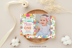 Editable Fiesta 1st Birthday Invitation, Little Senorita (Digital Invite)