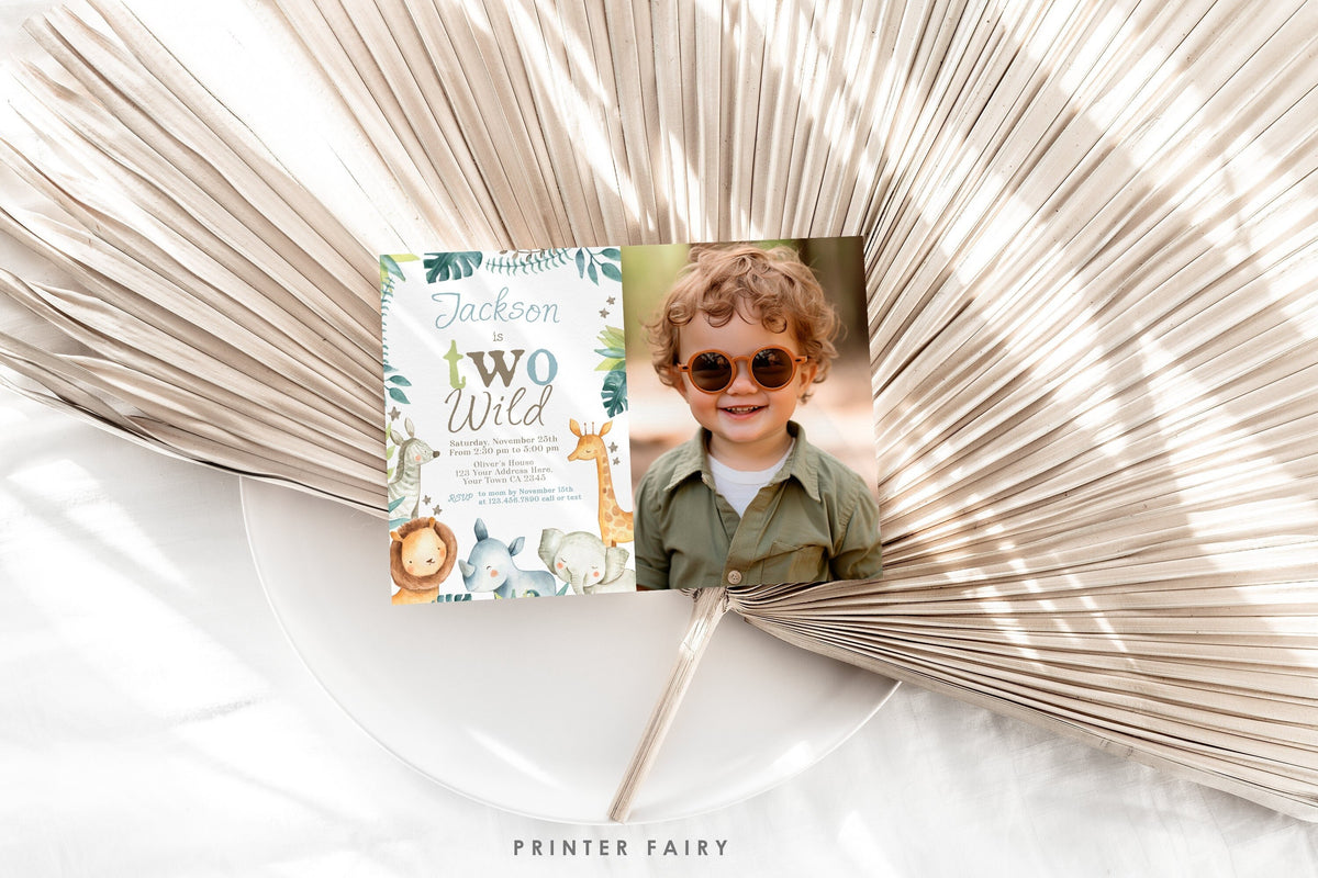 Editable Two Wild Invitation with Picture. Edit yourself in Corjl