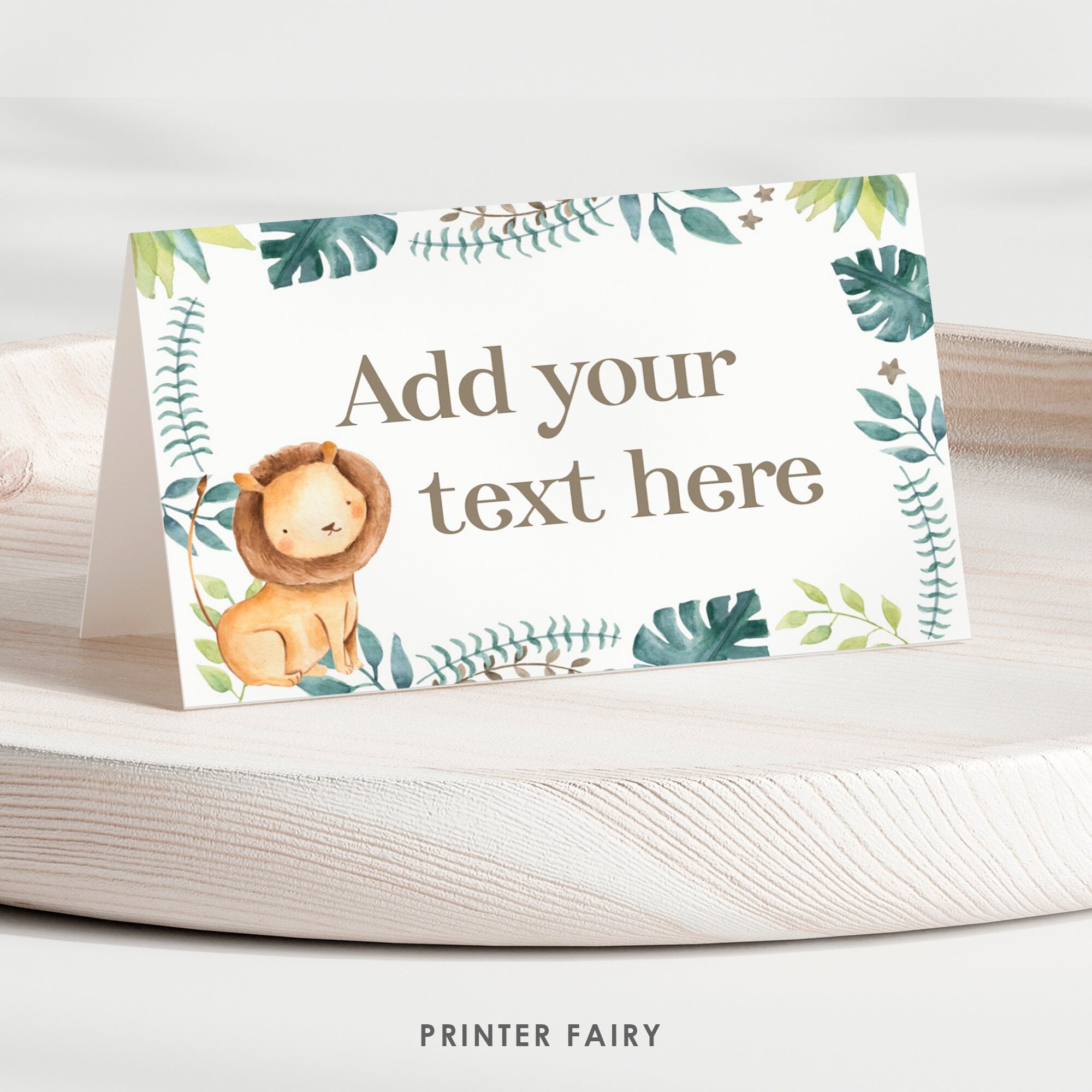 Safari Food Tents, Wild One Birthday, Jungle Animals Decor (Instant Download)