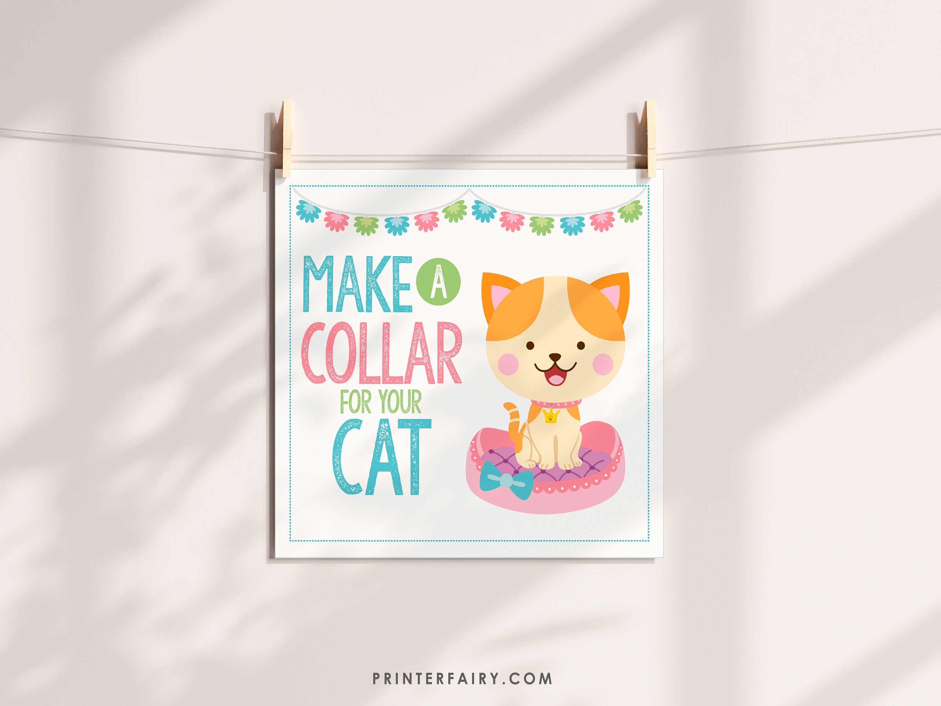 Cat Adoption Party Printables, Kitten Birthday Decor (Instant Download)