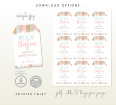 You are the Balm Editable Gift Tags Teacher Appreciation, Instant Download