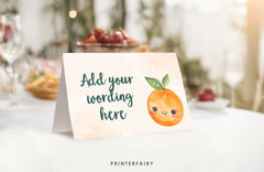 Orange Baby Shower Food Tents, Editable Table Signs (Digital)
