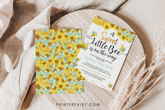 Bee Baby Shower Invitation, Sunflower, Editable (Digital Invite)