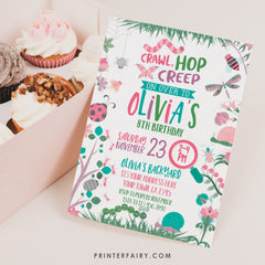 Bugs Birthday Invitation, Garden Party, EDITABLE (Digital Download)