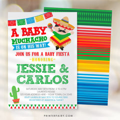 Fiesta Baby Shower Invitation, Editable Baby Muchacho (Digital Download)