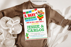 Fiesta Baby Shower Invitation, Editable Baby Muchacho (Digital Download)